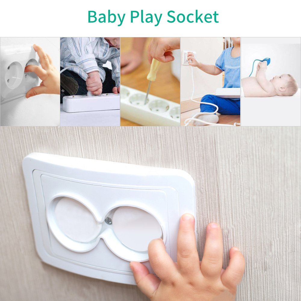 Esonstyle 40 Pack Outlet Plug Covers Clear Child Proof Electrical Protector Safety Caps ABS Environmentally Friendly Resin Material (White)