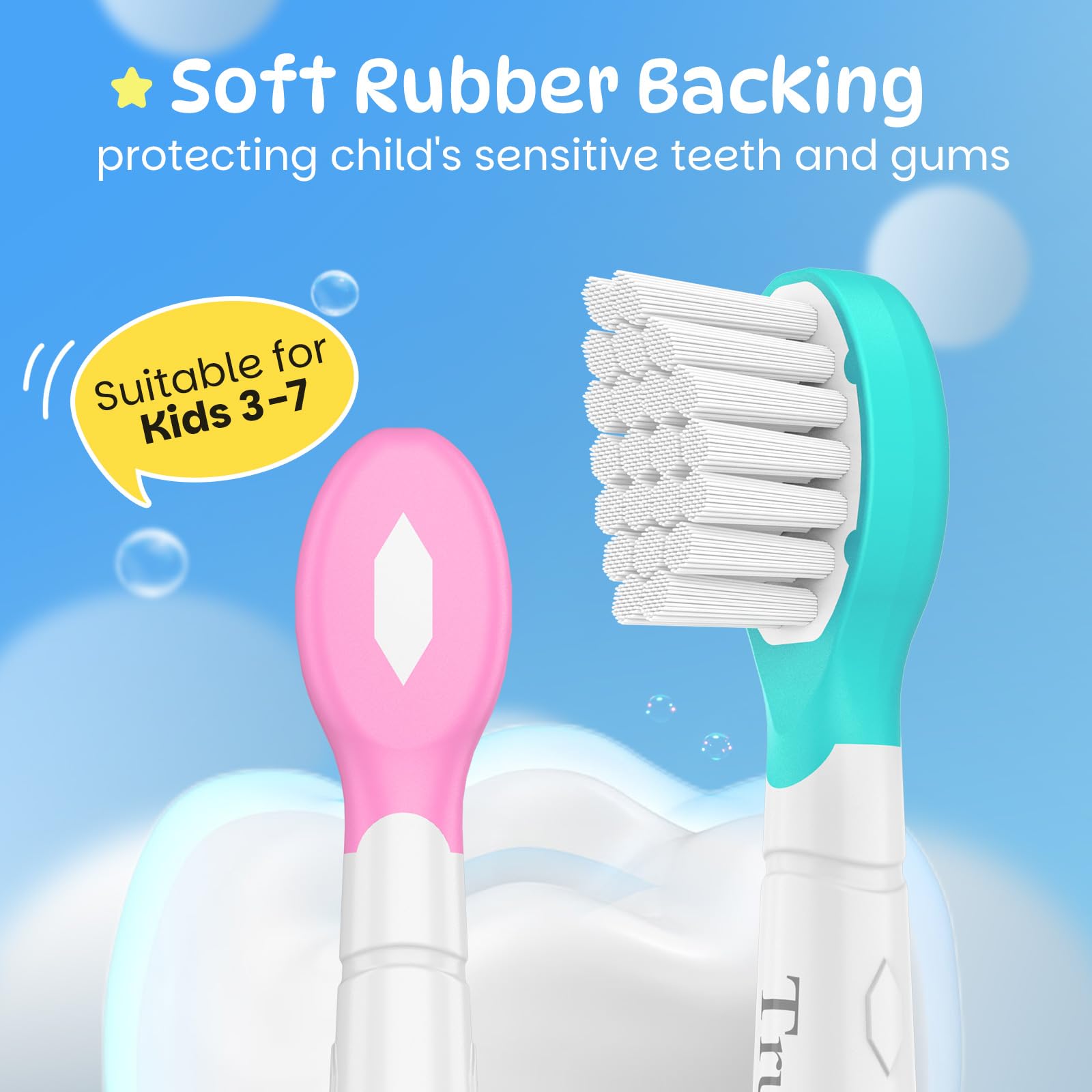 Trustnice Compact Mini Ersatzbürsten für Philips Sonicare kids Bürstenköpfe – Kompatibel mit Philips Sonicare Kinder Zahnbürste Snap-on,ab 3-7 Jahre, 8er Pack 4