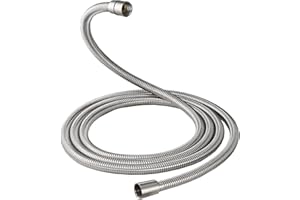 HOMEVACIOUS 100 Inch Brass Fittings Extra Long Flexible Stainless Steel Replacement Handheld Shower Hose Brushed Nickel