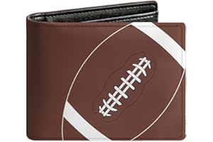 WRIGAEL Credit Card Holder Wallet Rfid Blocking Kids Boys Bifold Teen Cool Cute for Cash with ID Window Cardholder Teenage Teenager, Football