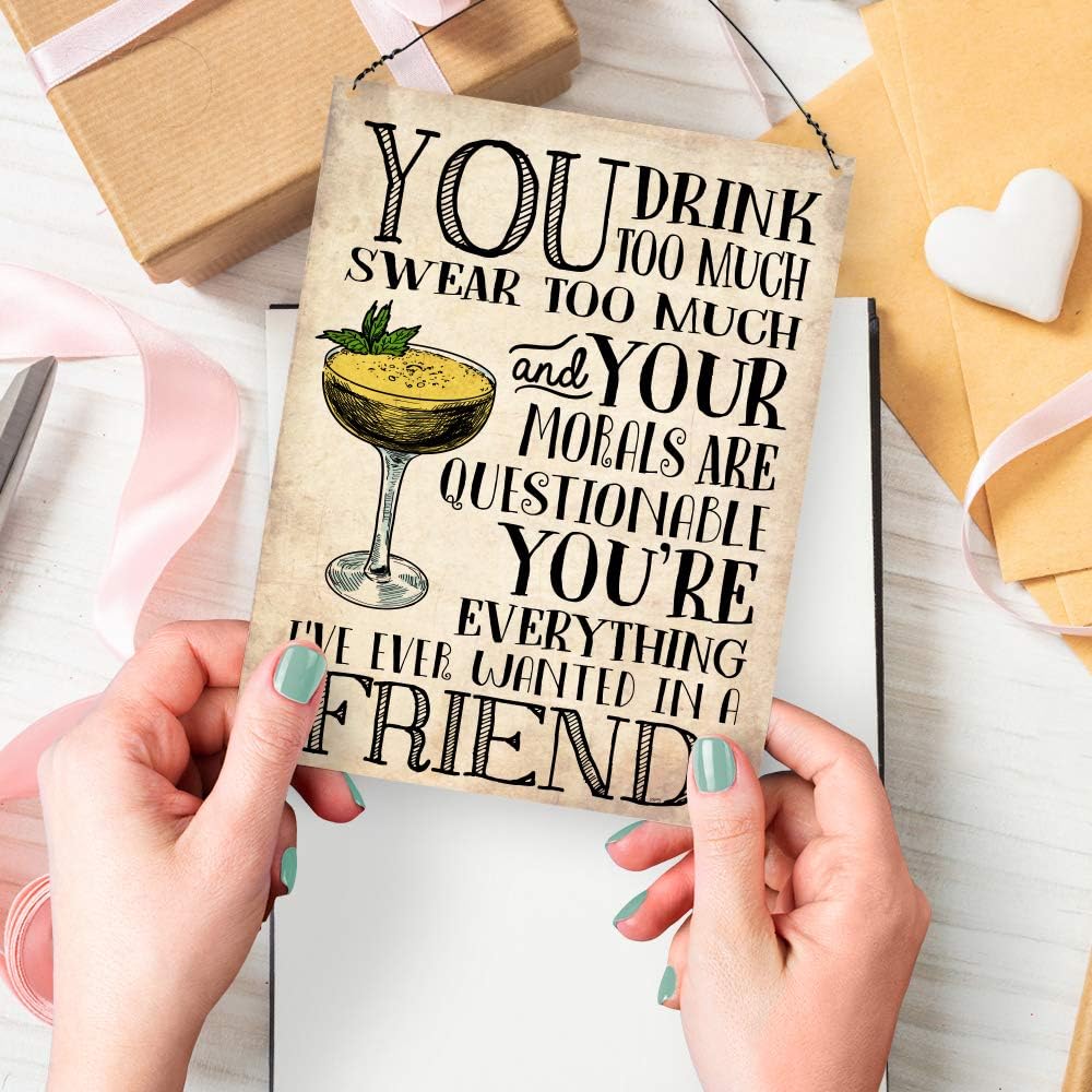 Dorothy Spring You Drink Too Much Funny Friendship Wall Quote Plaque Metal Sign Size 15x20cm, Multicolor - Image 5