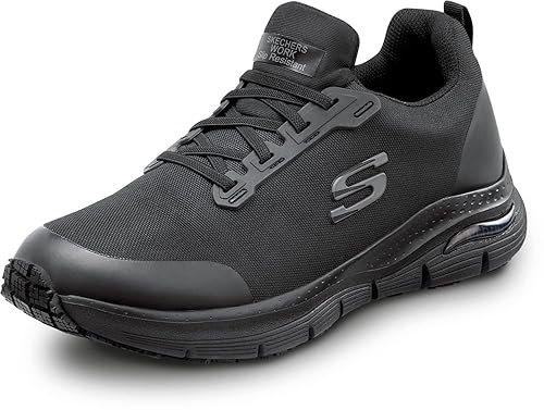 Skechers Work Arch Fit Jake, Men's, Black, Slip On Athletic Style