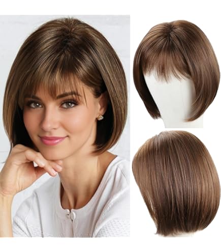 Amazon.com : Short Wavy Layered Wigs For White Women Natural  display picture 1