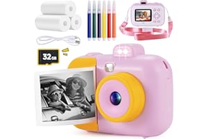 YEEHAO Kids Camera Instant Print for Girls Boys Age 3-12 Kids Toys, 12MP 1080P Kids Digital Cameras Christmas Birthday Gifts for 4 5 6 7 8 9 10 Year Old Girls, Toddler Camera