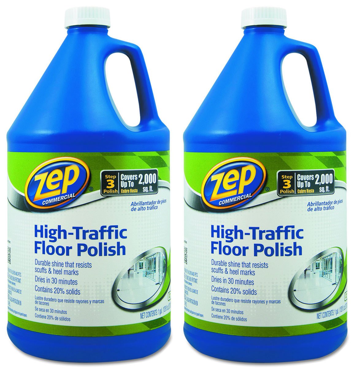 Zep Commercial 1044999 High Traffic Floor Polish 1 Gal Bottle 2 Pack