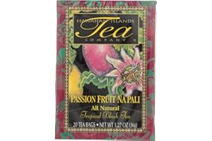 Hawaiian Islands Tea Company Passionfruit Na Pali Black Tea, All Natural - 20 Teabags (1 Box)