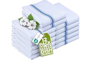 Utopia Towels Kitchen Dish Towels - 100% Cotton Dish Towels - Reusable Cleaning Kitchen Towels - Super Absorbent - Washable D