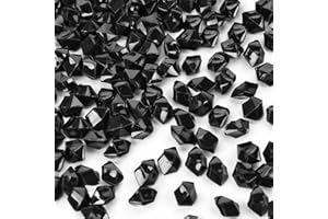 DomeStar 550PCS Black Vase Fillers, Acrylic Fake Crushed Ice Rocks Gems Crystals Plastic Diamonds for Vase Fillers Centerpiece Aquarium Tank Table Scatter Photography Props DIY Display Decoration