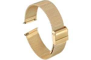 HARFINGTON 316L Stainless Steel Mesh Watch Band Quick Release Adjustable Metal Watch Strap for Men Women