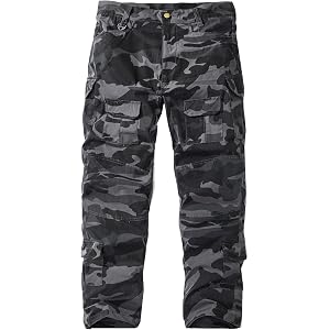 DONGD Mens Cargo Work Pants Quick Dry Relaxted Fit Outdoor Camo Hiking Pants