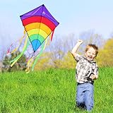 AESTEMON Kite for Kids Rainbow Diamond Kite Easy to Fly 64 x 75 cm 80 m Line view 5