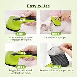 Pecute Slicker Dog Brush Self-Clean 90% Fur Removal Large Upgraded Button view 7