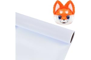 GLASSWINDS Fursuit Eye Mesh 78.74x15.74inch White Waterproof PVC Plastic Mesh 0.45mm Thick Printable Fabric Meshs for Furry Cosplay, Props, Fursuits, Craft Making Home Decor Hole: 0.8mm