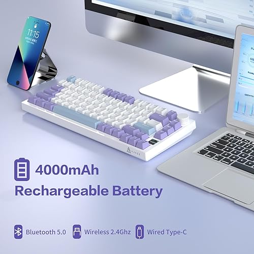 AJAZZ AK820 75% Hot Swap Gasket Mount Mechanical Keyboard with TFT Display  Screen, 4000mAh RGB S