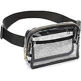 Clear Fanny Pack Stadium Approved, Waterproof Belt Bag for Women Men Fashion Waist Packs Crossbody by Amxnx