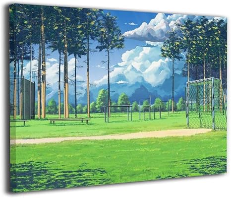 Amazon Co Jp Tisaguer パネル絵 グランド 木 芝生 玄関に飾る絵 キャンバス絵画 インテリア お祝いやプレゼントに 木枠付きの完成品 絵画 軽くて取り付けやすい 40x30cm ホーム キッチン