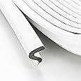 Weather Stripping Door Seal Strip Soundproof Q Foam Weather Stripping for Door Frame, Exterior Door Weather Stripping for Large Gap, Easy to Install（White, 40FT