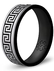 Knot Theory Greek Key Silicone Ring for Men and