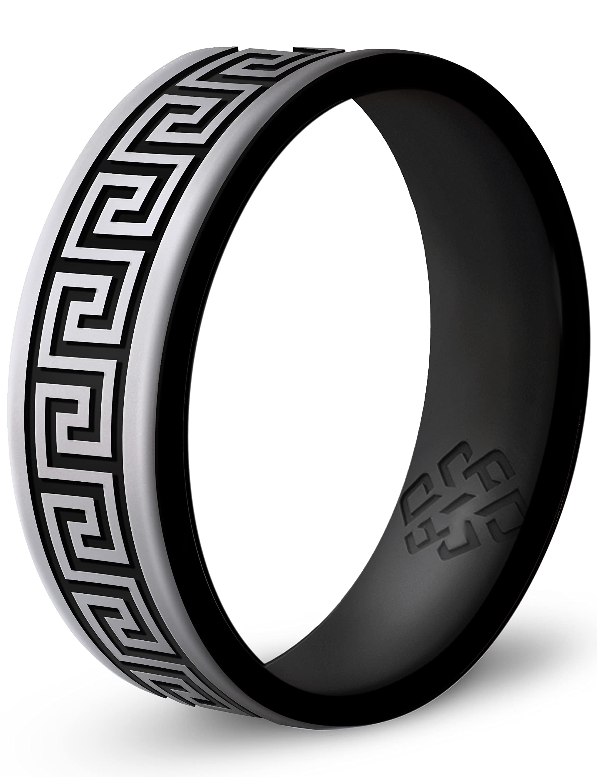 Knot Theory Greek Key Silicone Ring for Men and
