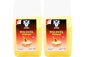 Vignola Polenta – Traditional Italian Cornmeal – 2 Pack (2 x 500g / 1.1lb Each) – Quick-Cooking Polenta for Creamy Dishes & R