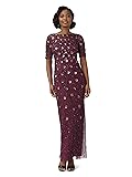 Adrianna Papell Women's Beaded Long 3D Floral