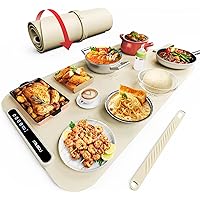 Food Warming Mat, iTRUSOU Electric Warming Tray Full Surface Heating 7 Adjustable Temperature 99 Hours Timing, Versatile Food