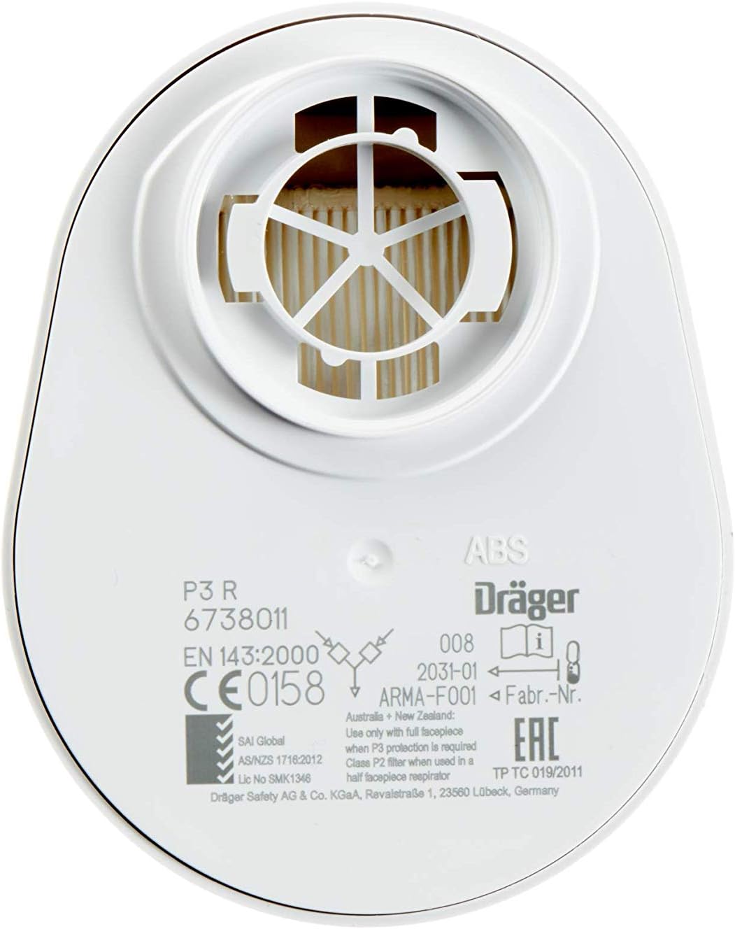 Dräger X-plore® P3 Bayonet Filters, White, 22 Filters - Image 5