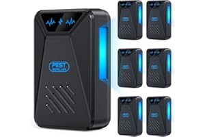 LICKOON 6 Packs Ultrasonic Pest Control Repeller, Electronic Pest Repellent Plug in Indoor for Insect Roaches Spider Ant Bug Mosquito Mouse Repellent for House Kitchen Garage Warehouse (Black)