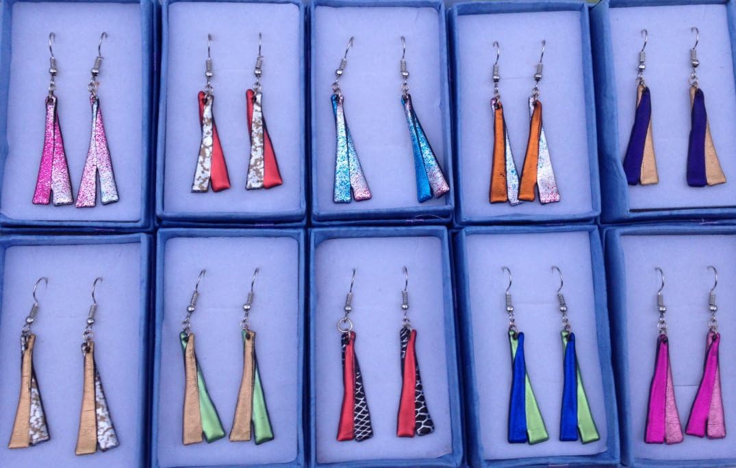 Colourful eco earrings for charity - homemade ethical jewellery with deeper meaning!