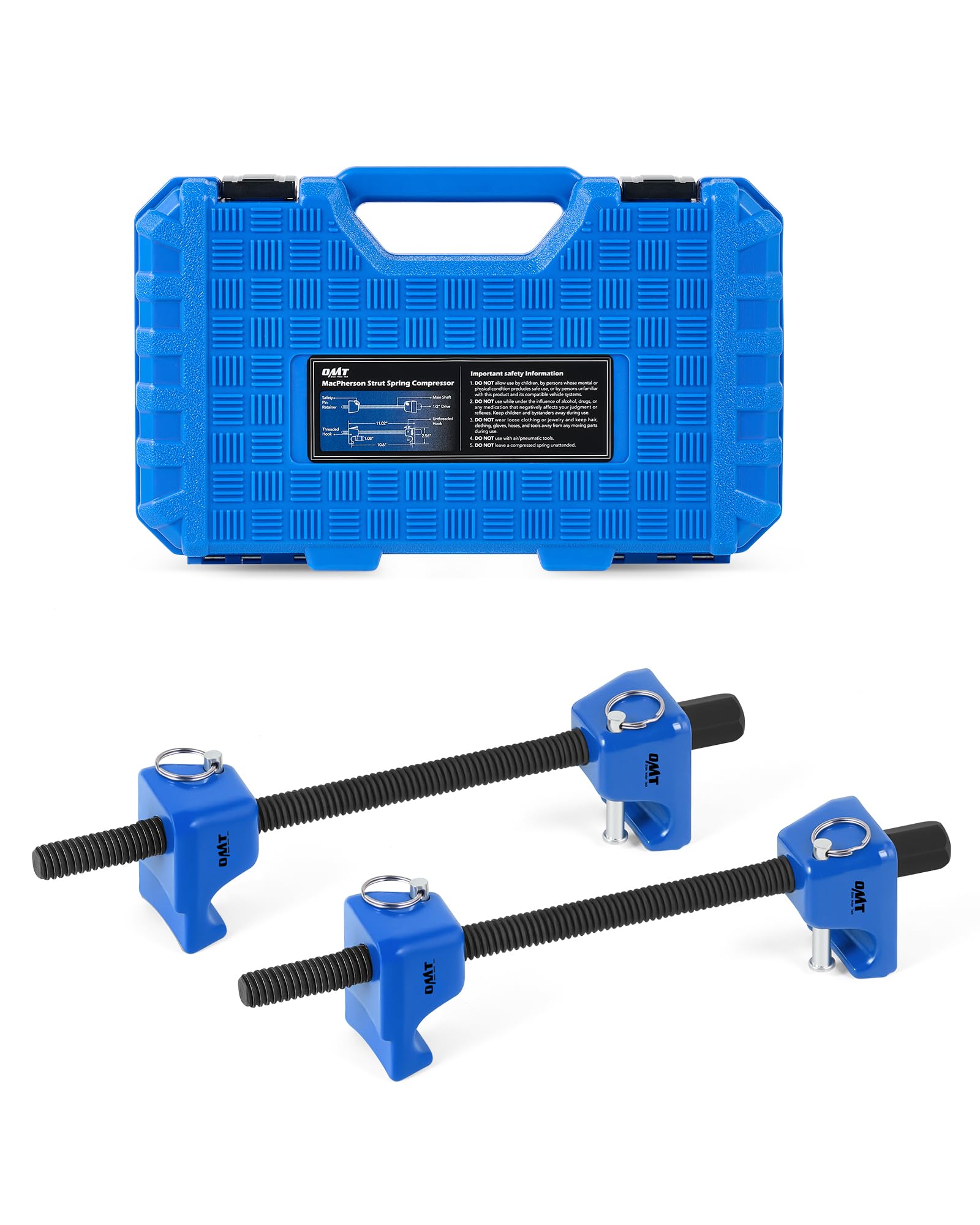 Photo 1 of Orion Motor Tech Macpherson Strut Spring Compressor Tool Set with 10.5" Range, Dual Heavy-Duty Coil Spring Compressor Tools with 1/2" Square Drive, 13/16" Hex Auto Tool Set for Suspension Work, Blue