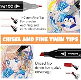 colpart 262 Colors Alcohol Markers Dual Tip with Pen Holder Carry Bag view 2