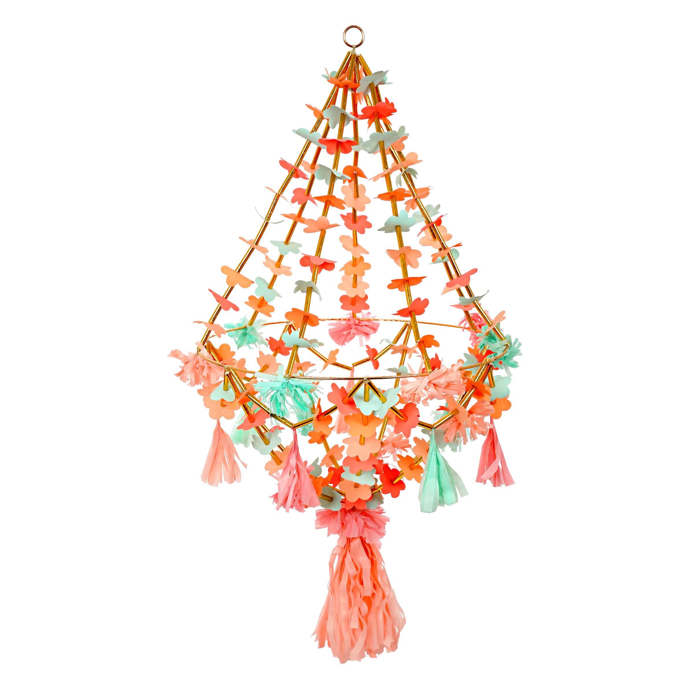 Meri Meri Neon & Gold Fabric Chandelier (Pack of 1)