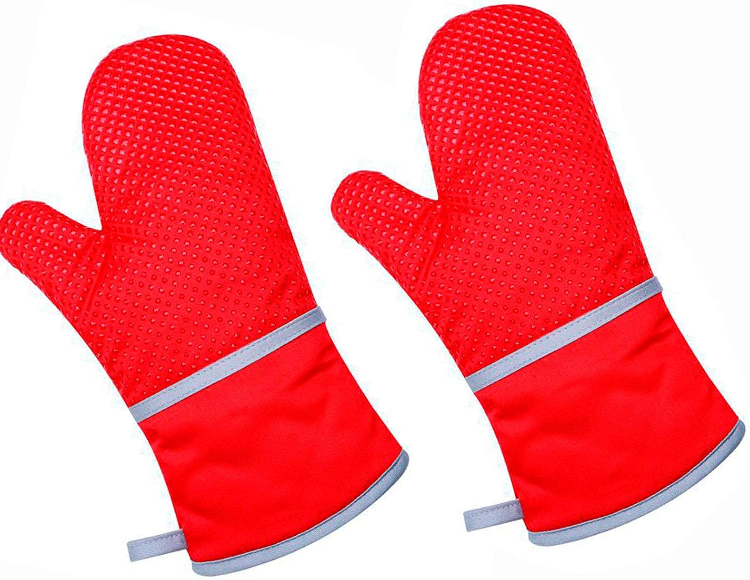 Oven Gloves, 1 Pair Silicone Oven Mitts Kit, Kitchen Oven Gloves Safe