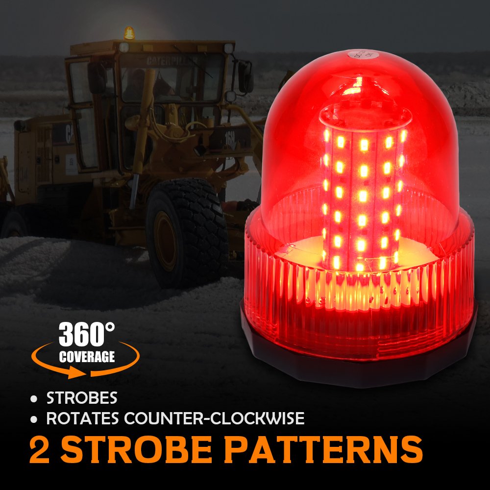 Xprite Super Bright Red Rotating Revolving LED Beacon Strobe Light，with