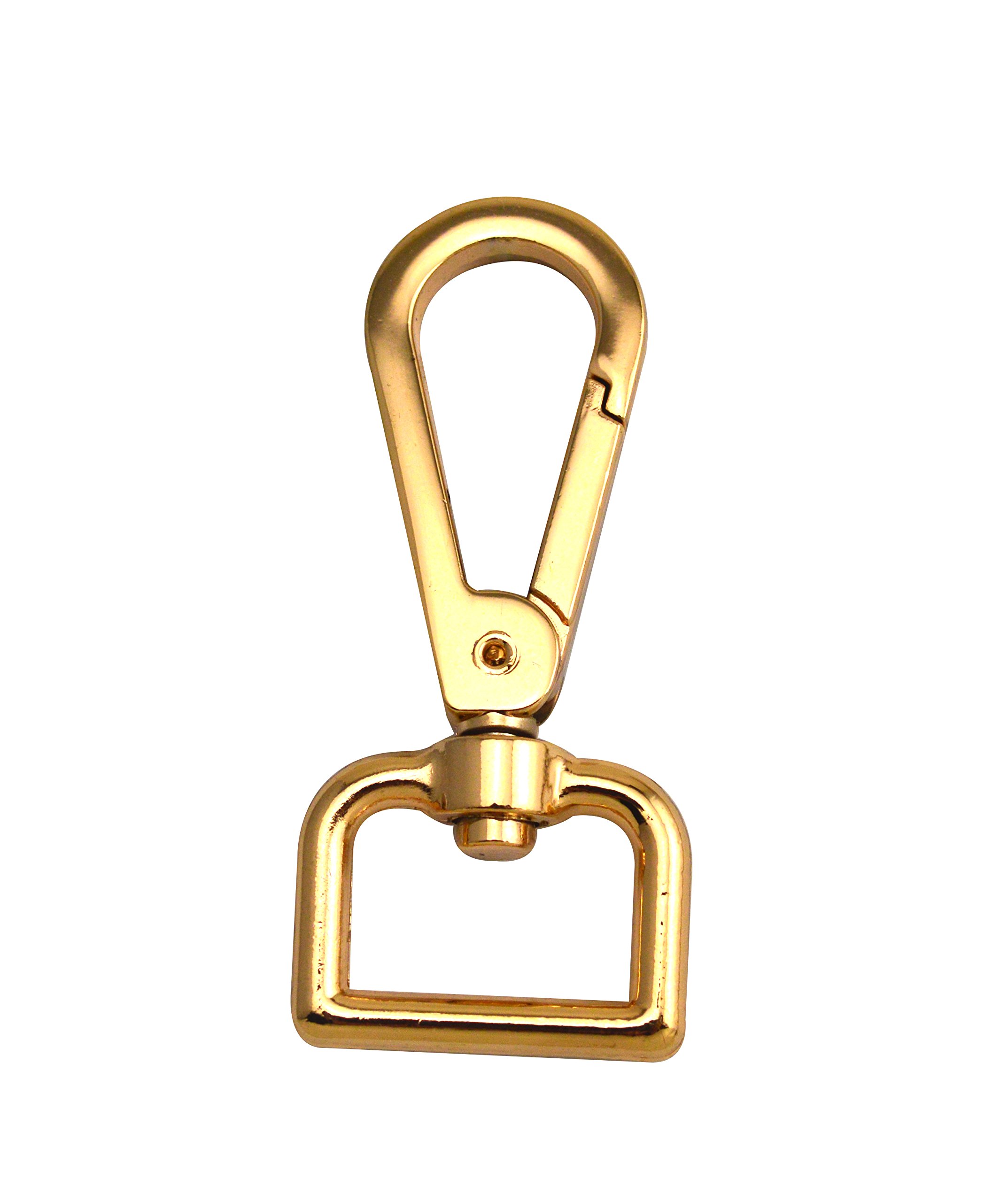 Wuuycoky Light Golden 1.5" Inner Diameter D Ring Smooth Medium Flat Buckle Lobster Clasps Swivel Snap Hooks Pack of 6
