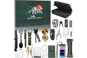 MH MYLUNE HOME Advent Calendar Survival Kits for Men - 24 Days Christmas Countdown Calendar Emergency Survival Gears Gift for Teen Adult, 2025 Xmas Cool Gadgets for Outdoor Camping Fishing Hunting Adventure