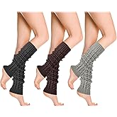 Jspupifip Women Ballet Leg Warmers, 80s Cable Knit Long Legwarmer Extra Soft Leg Warmer for Yoga Ballet Dance