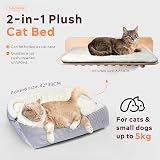 MAIYADUO Self Warming Cat Bed 42x38cm Reversible Plush Bed for Indoor Cats view 3