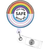 Plifal Badge Reels Holder Retractable with ID Clip for Nurse Name Tag Card Funny Pride LGBTQ Rainbow Nursing Doctor Medical Work Office Alligator Clip ZJK-092301