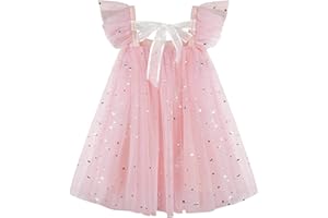 AGQT Baby Girls Tulle Tutu Dress Sleeveless Sequin Layered Dresses Size 6M-4T