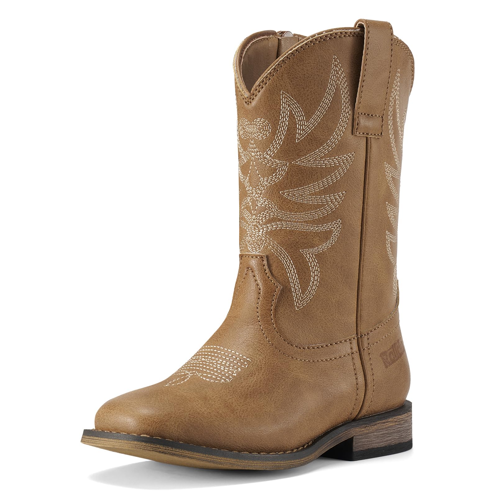 Photo 1 of Rollda Kids Cowboy Boots for Boys Girls Western Square Toe Cowgirl Boots with Walking Heel (Toddler/Little Kid/Big Kid)
