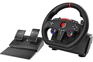 SUBSONIC - Superdrive GT270 Racing Wheel, 270° Rotation, LED Illuminated Controls, Pedals, Compatible with Switch/Xbox/PS4/PC