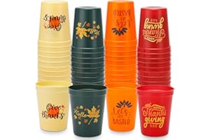 Ainibar Thanksgiving Party Cups - Set of 20 16oz Stadium Cups,Perfect for Perfect for Fall Thanksgiving Dinner Party