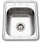 Houzer 1722-7BS-1 Hospitality Series Topmount Stainless Steel 3-holes Bar/Prep Sink