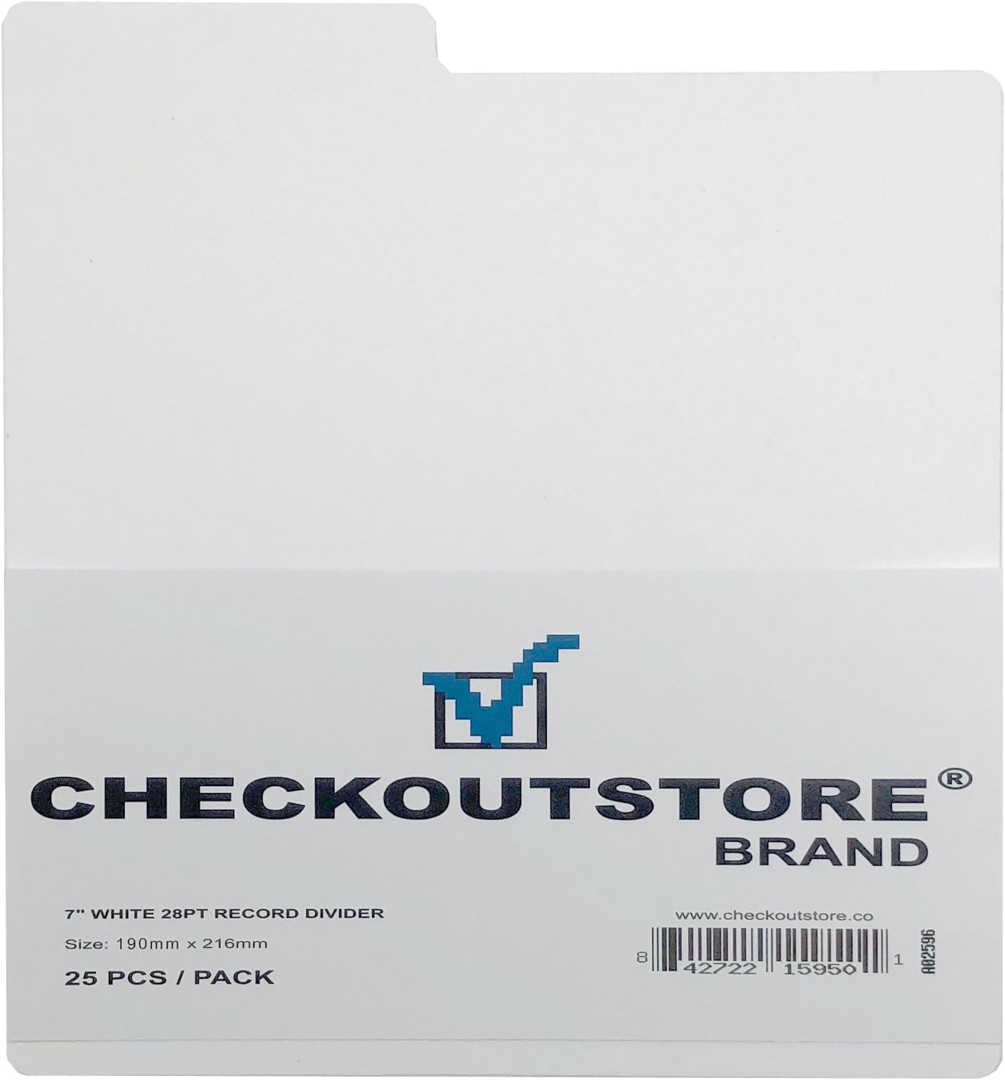 (100) CheckOutStore Premium Plastic Record Dividers to Organize Vinyl Records (7" Records) (White)