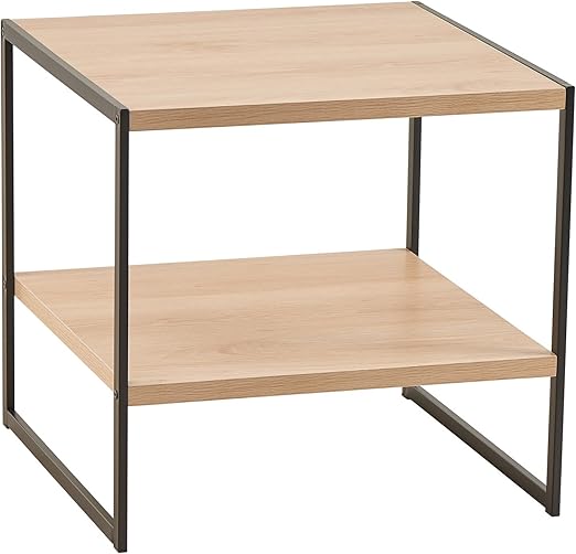 Amazon Com Closetmaid 1310 Tier Square Wood Side Table With Storage Shelf Natural Home Kitchen