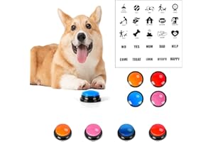 EYIW Dog Buttons for Communication, 30 Second Record & Clear Playback, Pet Sticker Complimentary, Training Your Dog/Cat to Talk, Talking Pet Buttons, Teach Pet to Talk & Training Games,Funny Gifts（4-Pack）