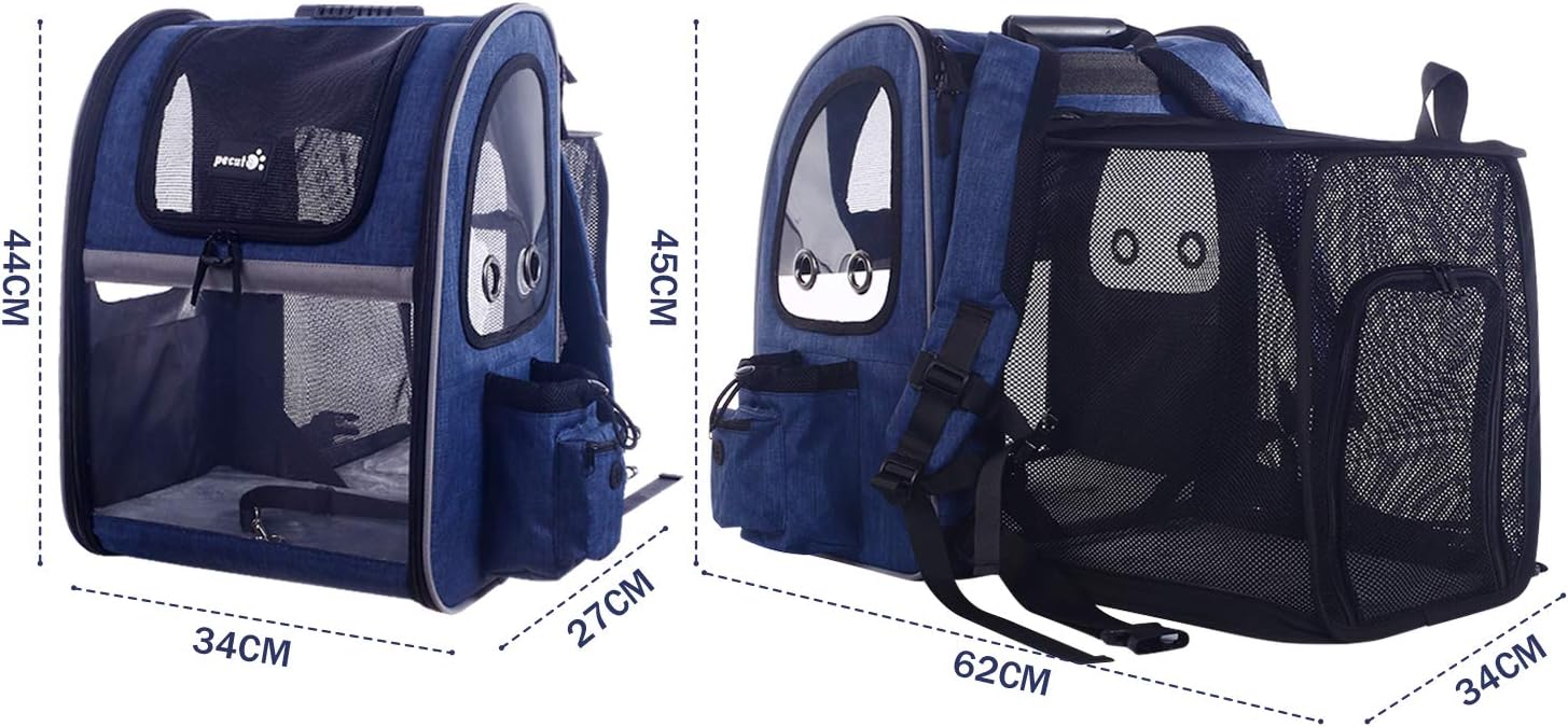 Pecute Pet Carrier Backpack Expandable,Portable Breathable Rucksack