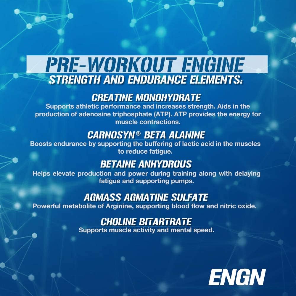 Evlution Nutrition ENGN Pre-Workout, Pikatropin-Free, 30 Servings, Intense Pre-Workout Powder for Increased Energy, Power, and Focus (Blue Raz): Health & Personal Care