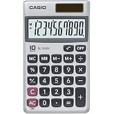 Casio SL-310SV Solar Powered Standard Function Calculator | Compact solar pocket calculator for everyday basic math at home, school or office